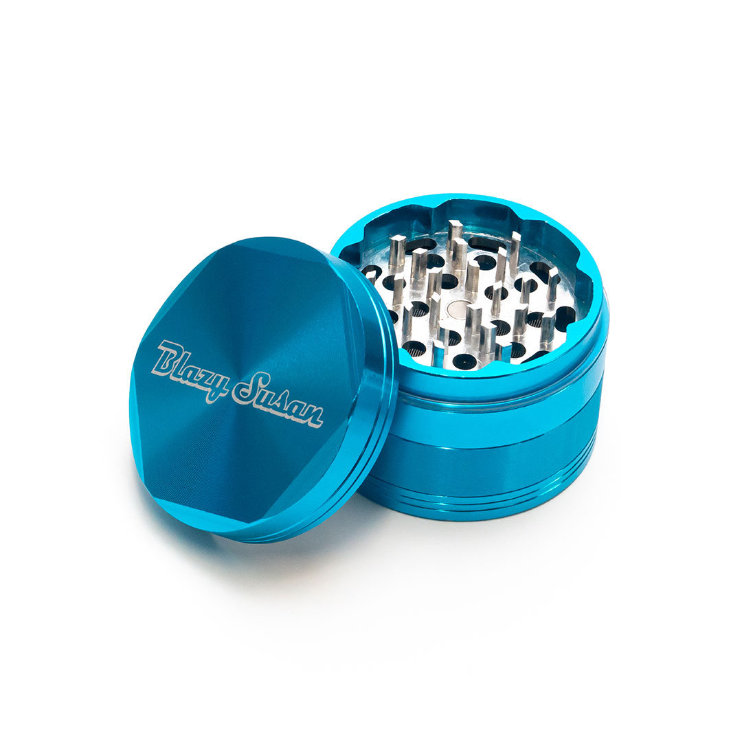 Blazy Susan 4pc Aluminum Grinder, thc, , dry herb, flower, aromatherapy, alternative